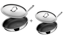 Set de poêles hybrid Stahl Cookware - 24 + 28 cm - Couvercles inclus