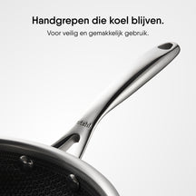 Poêle à Frire Hybride Stahl Cookware - 28 cm - Couvercle Inclus