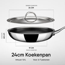 Set de poêles hybrid Stahl Cookware - 24 + 28 cm - Couvercles inclus