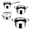 Stahl Cookware Triply Pan Set - 4 pièces - Casserole 18, 20 et 24 cm - Casserole 16 cm