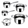 Stahl Cookware Triply Pan set - 5 pièces - Casserole 18, 20 et 24 cm - Casserole 18 et 16 cm