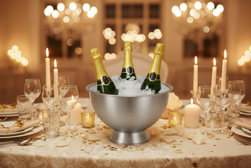 Seau à champagne Cookinglife - Bol à champagne - Acier inoxydable brossé ø 30 cm