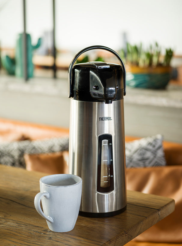 Thermos Thermos - Verseuse a pompe - a fenêtre - en inox - 2,2 L