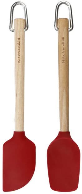 Set de spatules KitchenAid - En silicone et bois - Core Rouge Empire - 2 pièces