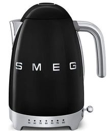 Bouilloire variable SMEG - 7 réglages de température - noire - 1,7 litres - KLF04BLEU