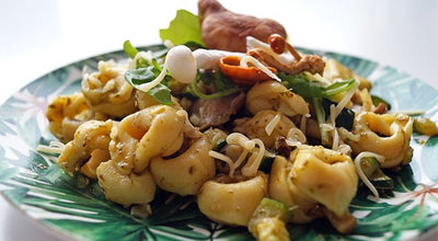 Tortellini végétarien au pesto et champignons