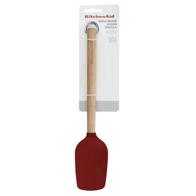 Cuillère à mélanger KitchenAid Core Rouge Empereur en bois de bouleau de 31 cm