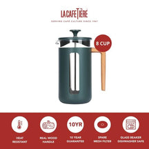 La Cafetière Cafetière Pisa en acier inoxydable / vert - 1 litre / 7 tasses