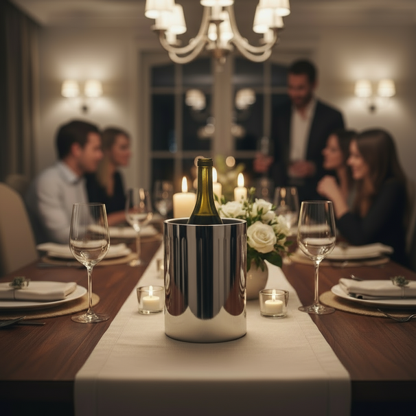 Cookinglife Wijnkoeler Chroom RVS ø 12 x 18 cm