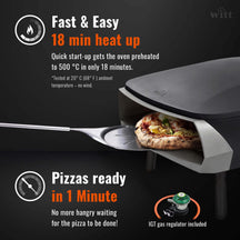 Four à Pizza Witt Etna Fermo - Alimenté au Gaz pour l'extérieur - Noir Mat - pour pizzas ø 40 cm