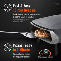 Four à pizza Witt Etna Fermo - Alimenté au gaz pour l'extérieur - Graphite Mat - pour pizzas ø 40 cm