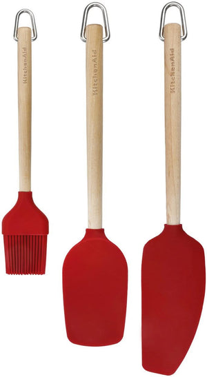 Set de spatules KitchenAid - en bouleau - Core Rouge Impérial - 3 pièces
