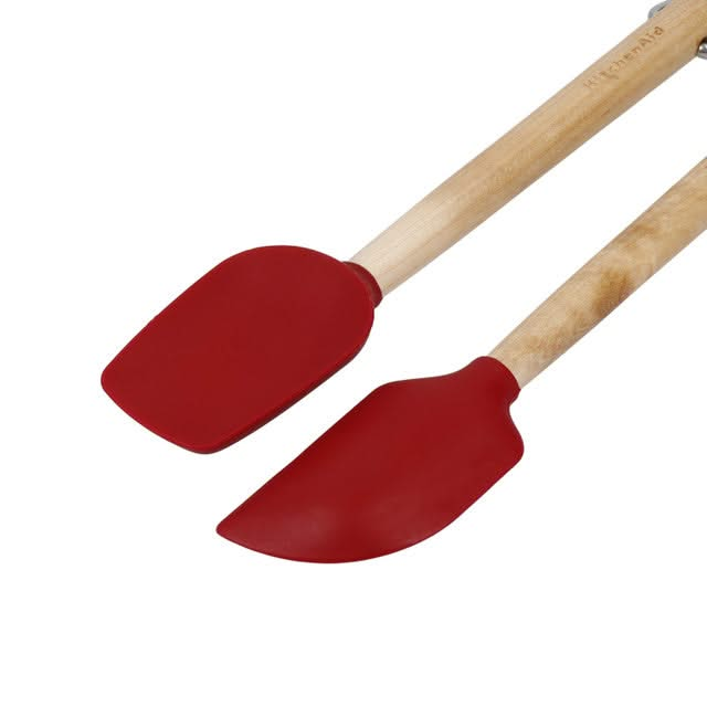 Ensemble de spatules KitchenAid Core Rouge Empereur en Bouleau 2 pièces