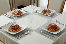 Assiettes creuses BonBistro / Assiettes à pâtes Yong Squito 22 x 22 cm - Blanches - Lot de 6